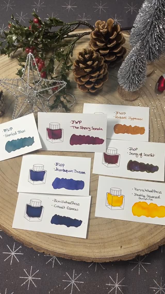 Instagram post by @the_inkredible_nib for Ferris Wheel Press. Caption reads: [...] featuring Fountain Pen Inks from Ferris....