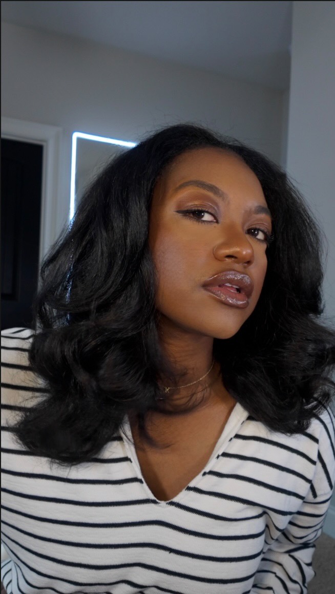 Instagram post by @kimberlycherrell for Sheamoisture. Caption reads: We should never have to choose between creativity....