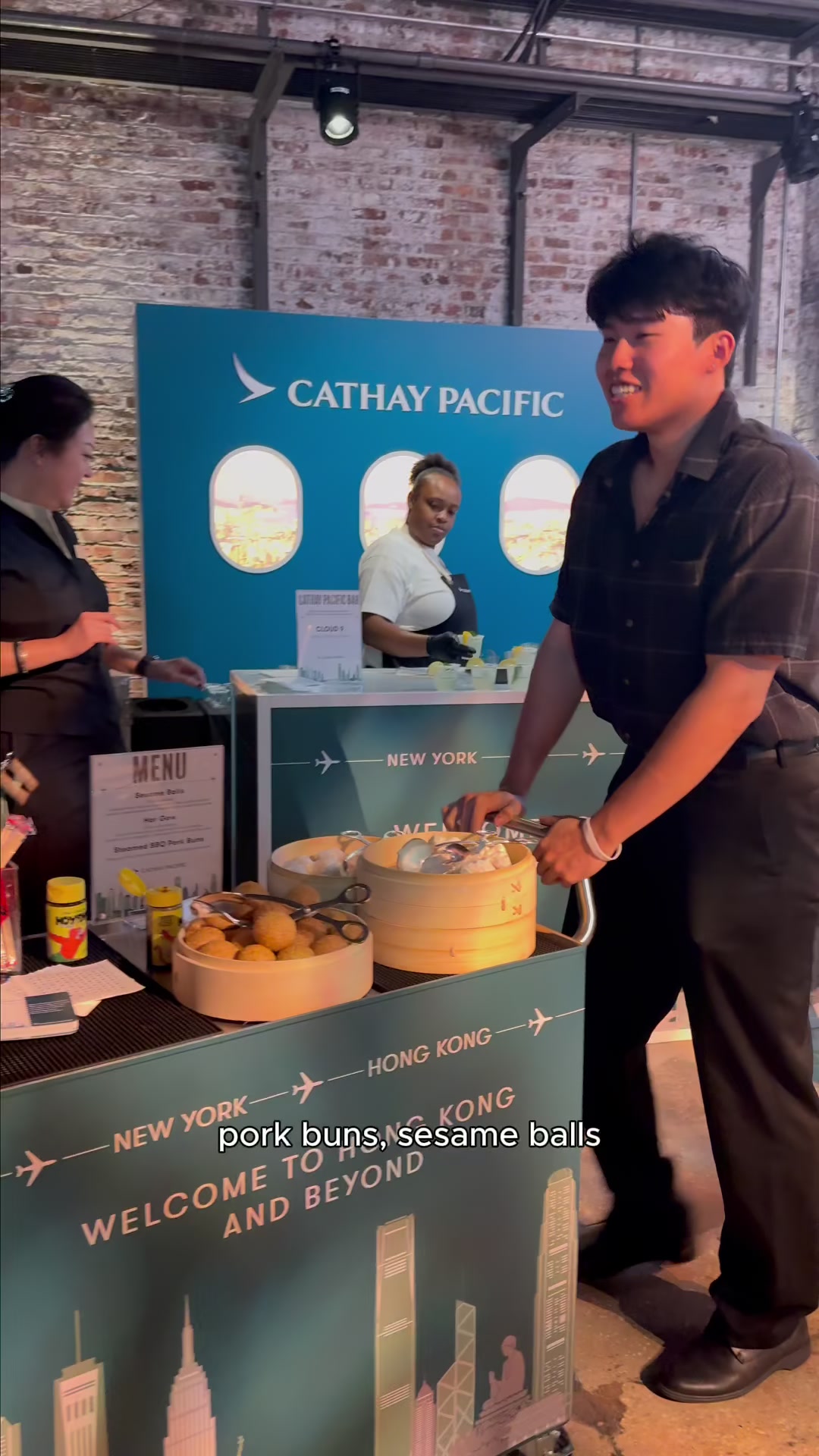 TikTok post by @stevenmotocooks for Eater. Caption reads: #ad #CathayPacificPartner never could I have ever....