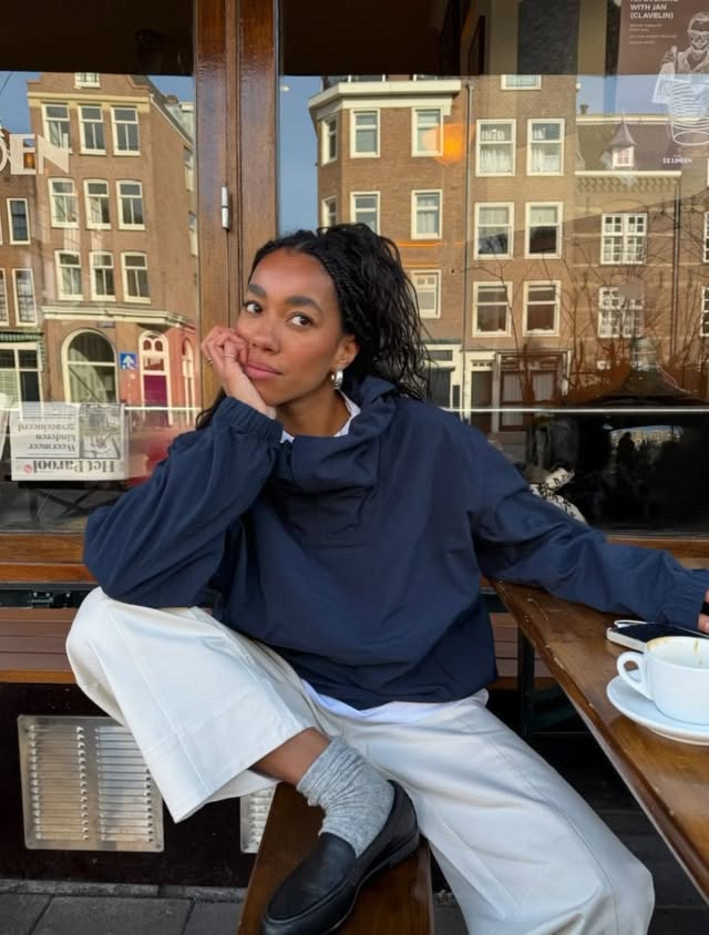 Instagram post by @amaka.hamelijnck for Everlane. Caption reads: [...] different looks around the city from....