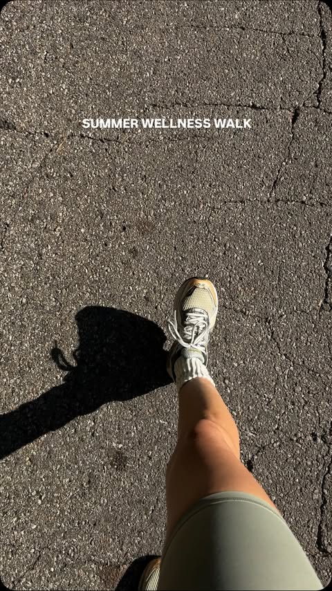 Instagram post by @sam.tahan for ATHLETA. Caption reads: Summer wellness walk in my favorite @athleta....