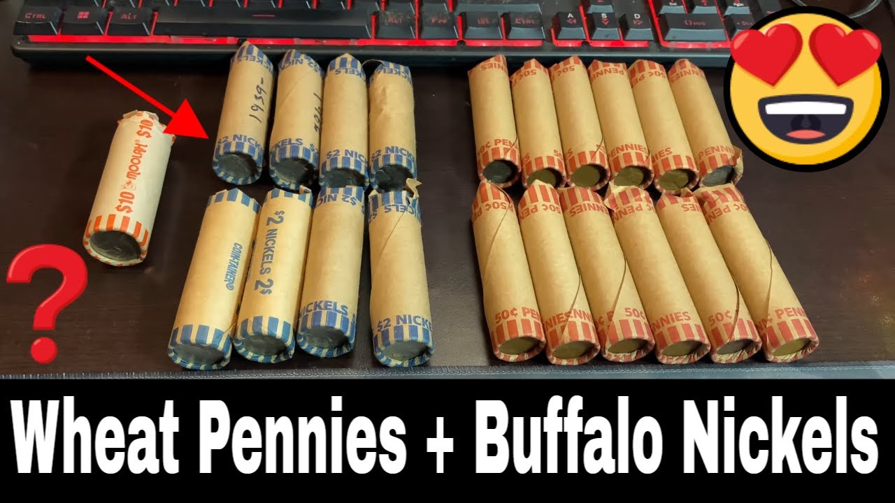 YouTube post by @RobFindsTreasure for Coinbase. Caption reads: Bank Teller Gave Me Rolls of Old Coins - Wheat....