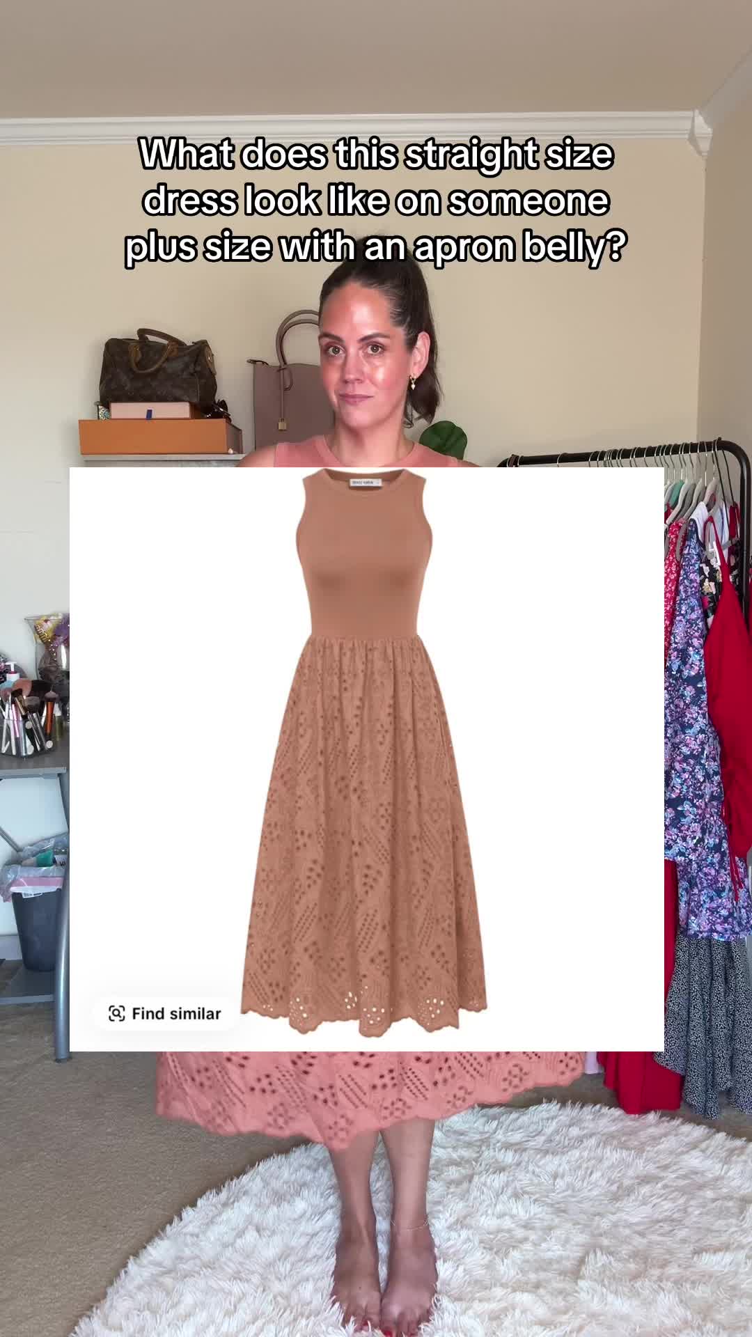 TikTok post by @itslindss for Grace Karin US Shop. Caption reads: This @Grace Karin US Shop summer midi dress isn’t....