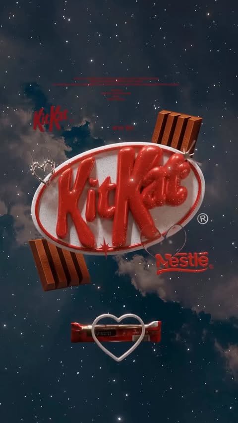 Instagram post by @sv.meet for KitKat. Caption reads: KitKat*
.
.
.
#3Dtypography #3Dartist....