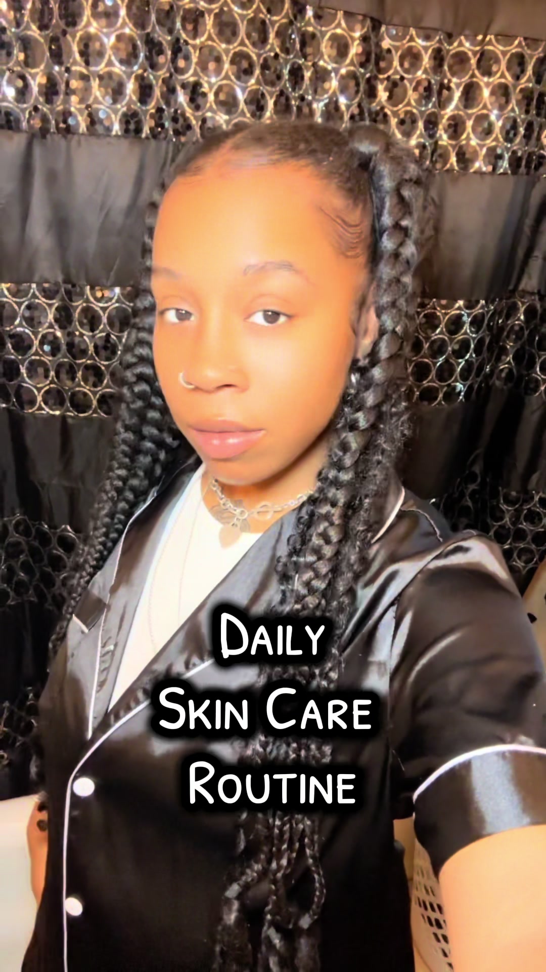 TikTok post by @themyiadominique for Sugar Baby Care. Caption reads: I keep telling yall my skin is glowing because of....