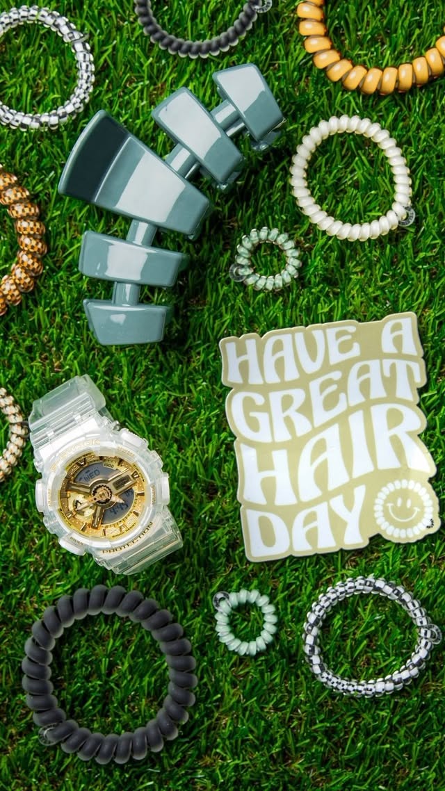 Instagram post by @gshockwomen_us for TELETIES. Caption reads: [...] GOLD G-SHOCK timepiece + LOADS of TELETIES....