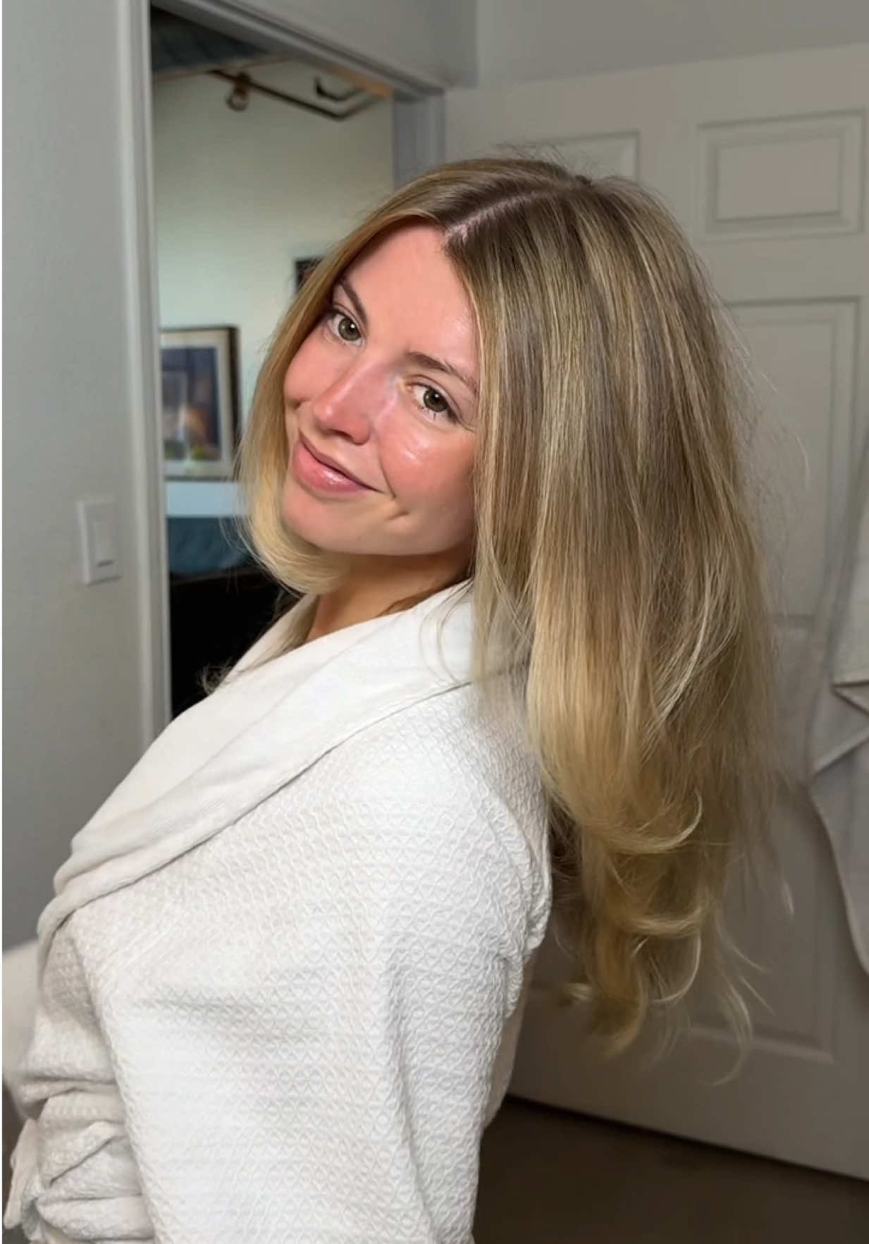 TikTok post by @cassidy.blog for Blake Brown. Caption reads: Post honeymoon hair refresh with @Blake Brown....