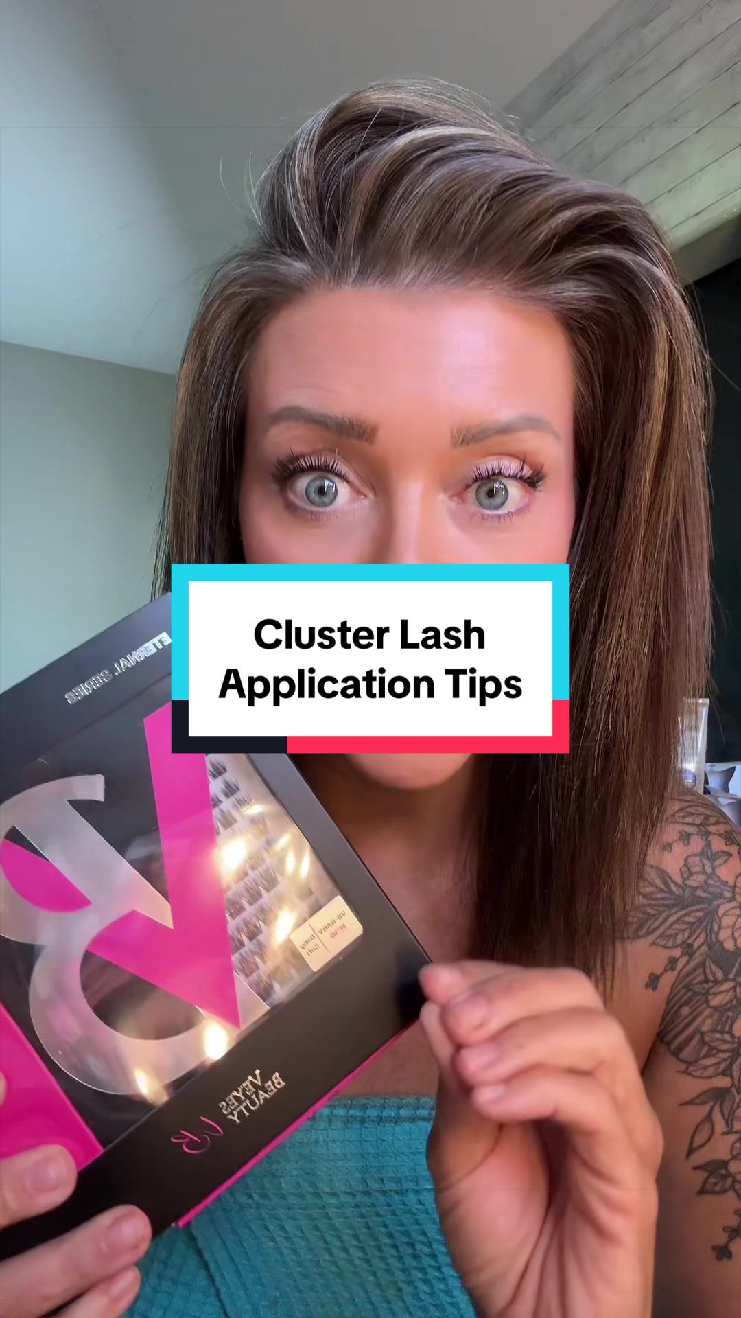 TikTok post by @ashmartodam for VeyesBeauty. Caption reads: [...] your eyes if applied correctly. @VEYESBEAUTY....