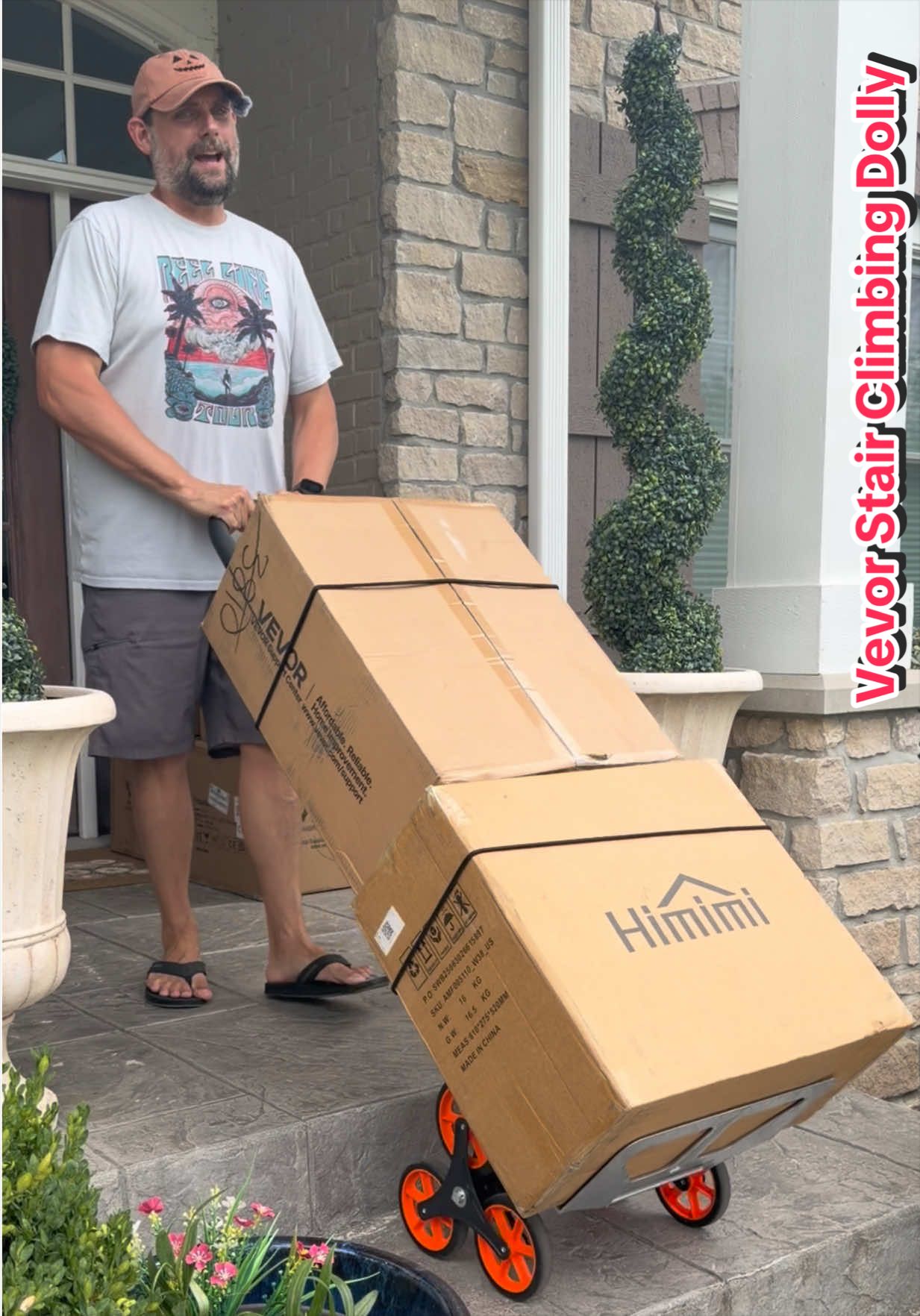 TikTok post by @dz_watts for VEVOR US. Caption reads: #dolly #handtruck #moving #tiktokshopsummersale....