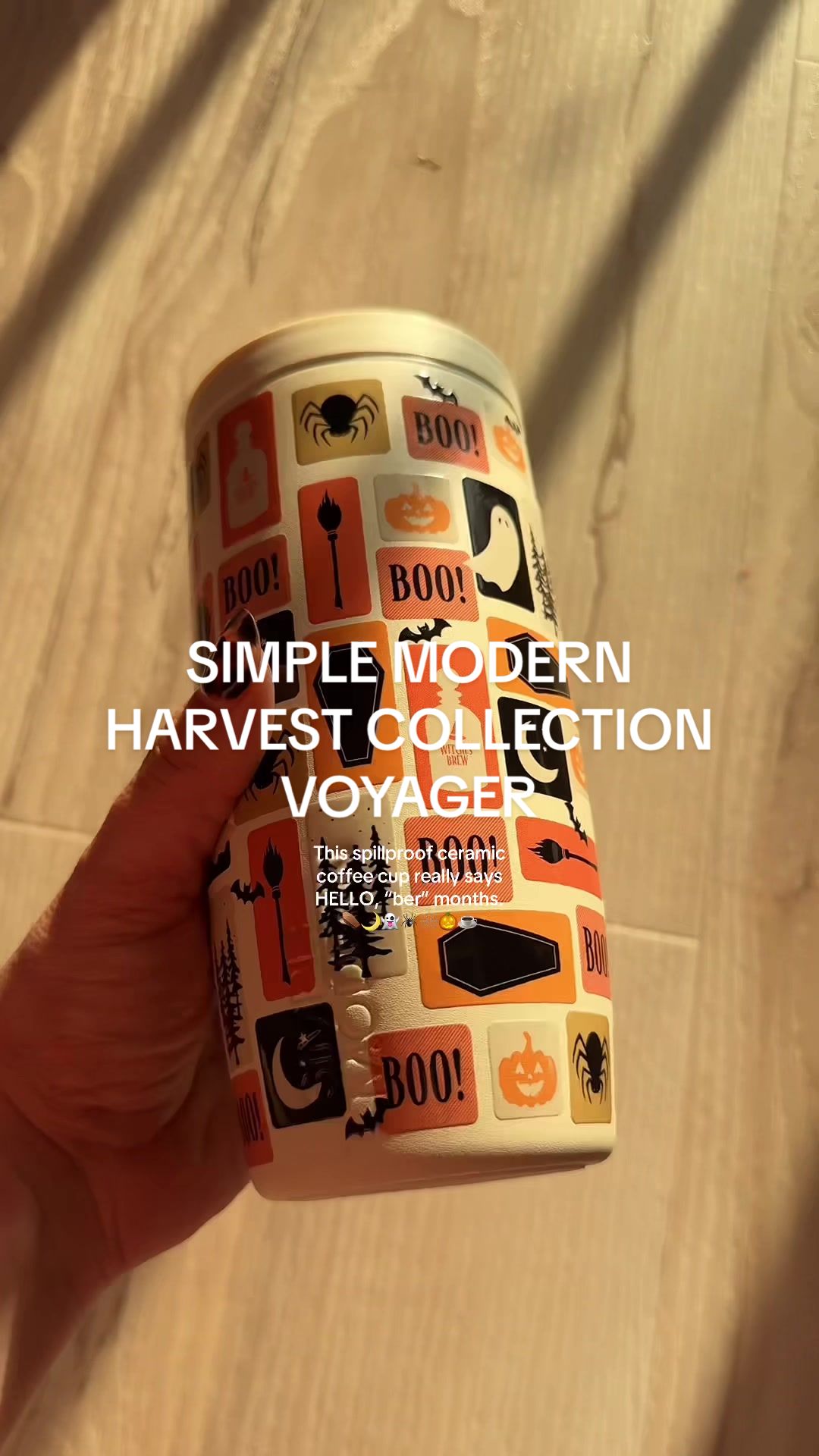 TikTok post by @chantlycaree for Simple Modern. Caption reads: @Simple Modern ceramic coffee tumbler but [...].