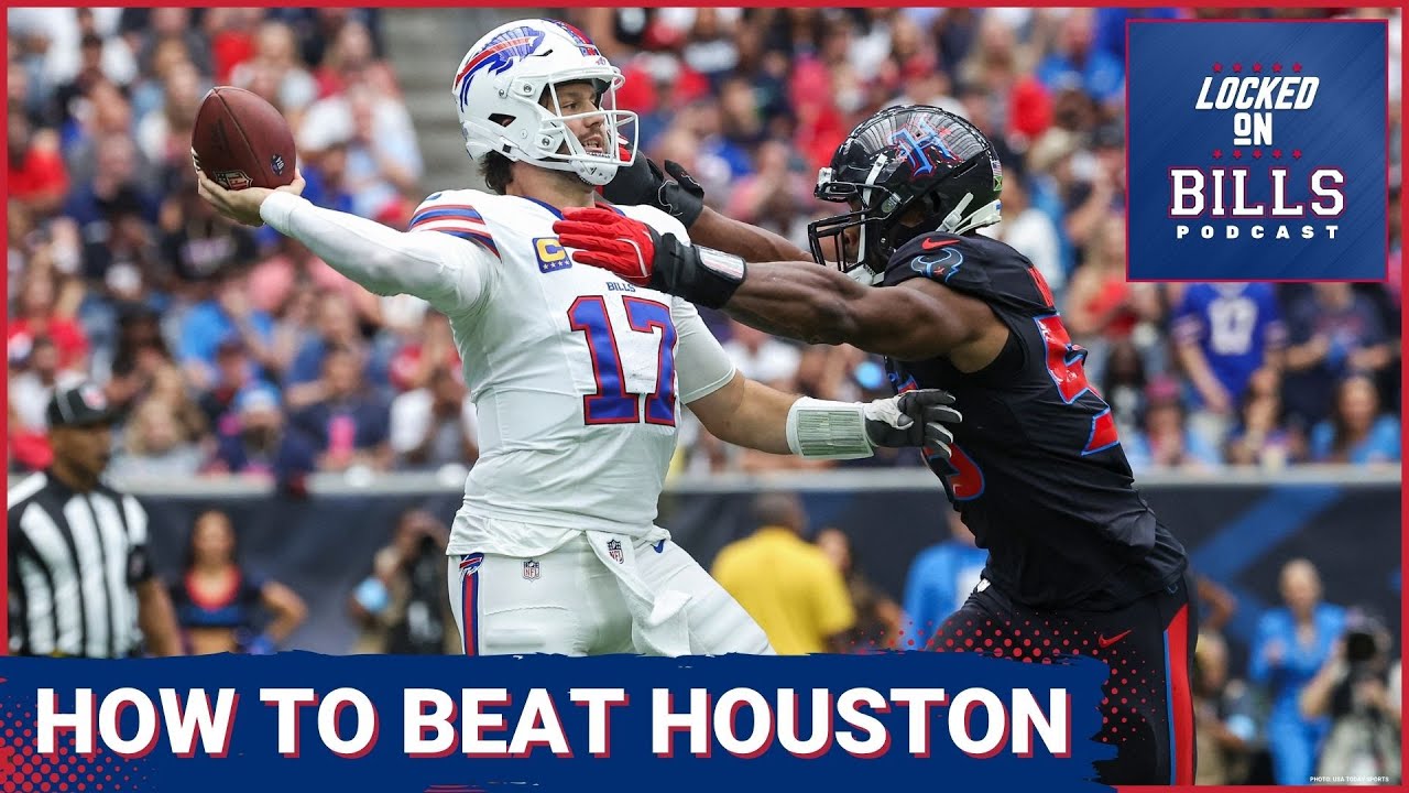 YouTube post by @LockedOnBills for FanDuel. Caption reads: BILLS vs TEXANS: Can Josh Allen LEAD Buffalo Past....