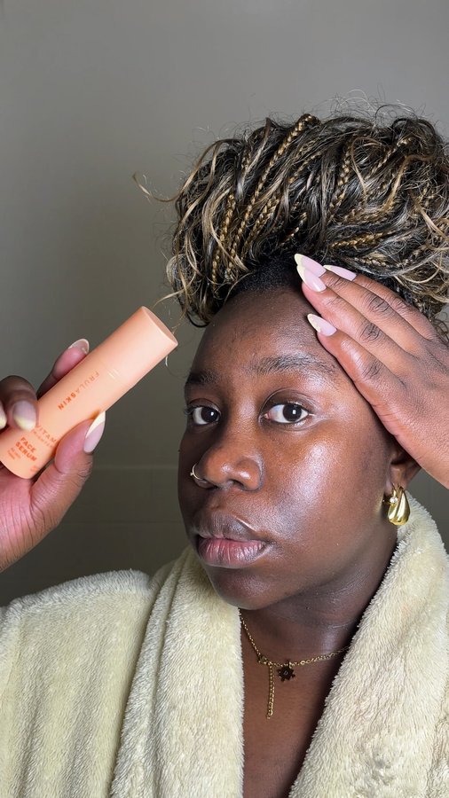 Instagram post by @kiidafriica for Frulabeauty. Caption reads: Hey @frulabeauty yall ate with the entire range....