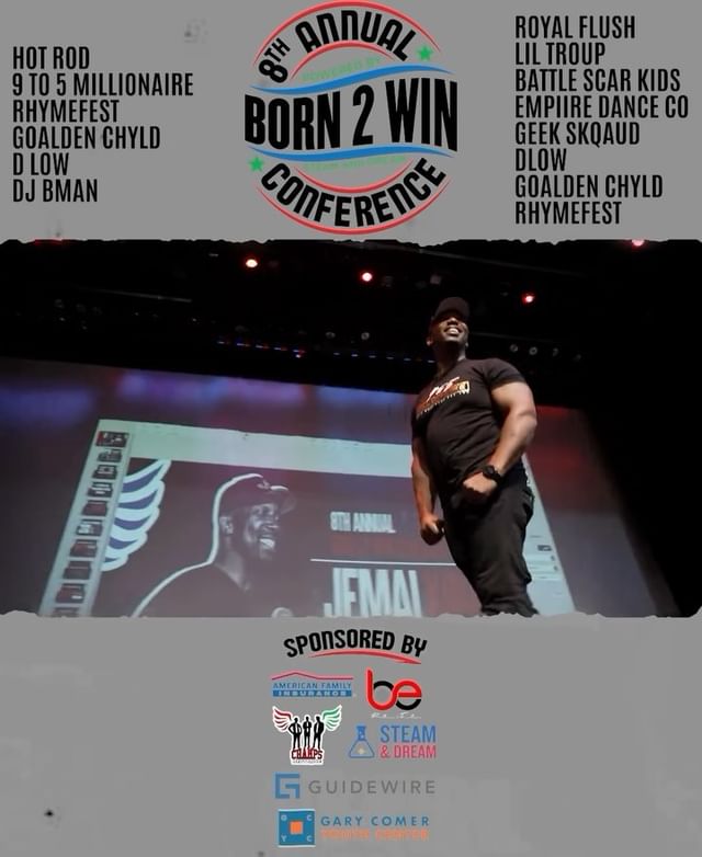 Instagram post by @9to5millionaire for American Family Insurance. Caption reads: Recap Video- 8th Annual Born 2 Win Conference....