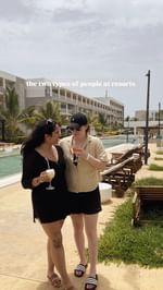 Instagram post by @nidsshukla for Air Transat. Caption reads: When you go to an adults only resort but your....