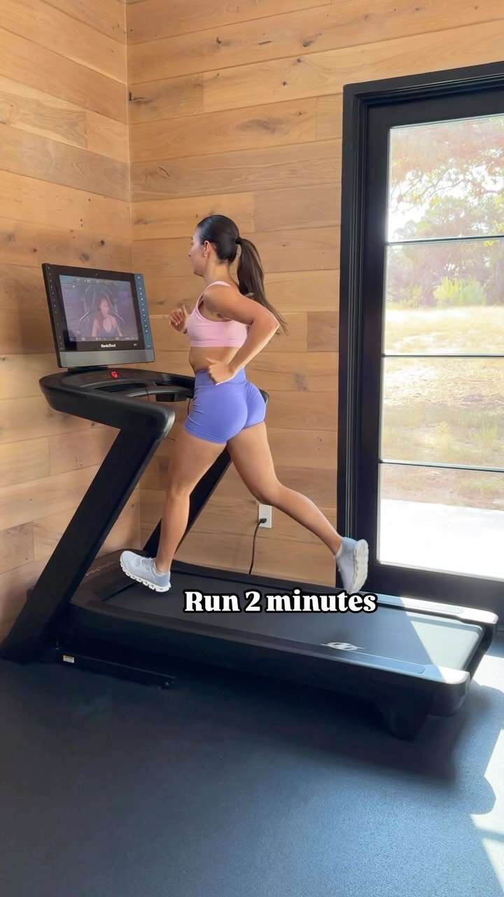 Instagram post by @yovana for NordicTrack. Caption reads: 20-MINUTE SPRINT WORKOUT🏃🏽‍♀️ on my @nordictrack....