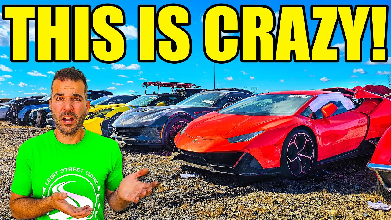 YouTube post by @LegitStreetCars for AMSOIL INC. Caption reads: I FOUND AN AUCTION LOT SELLING LOADS OF EXOTICS,....