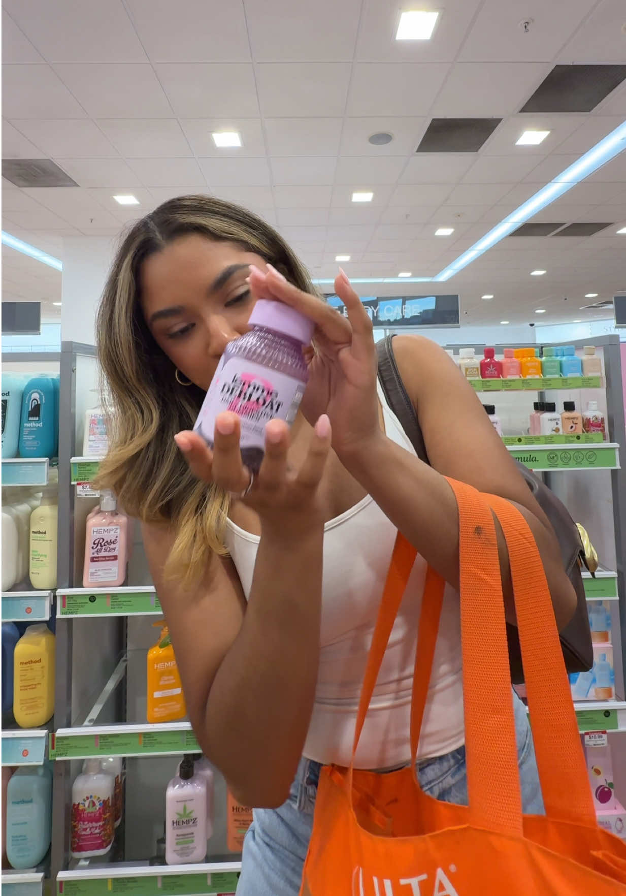 TikTok post by @badblaura for Lemme. Caption reads: #Ad Lemme just go to @Ulta Beauty and get [...].