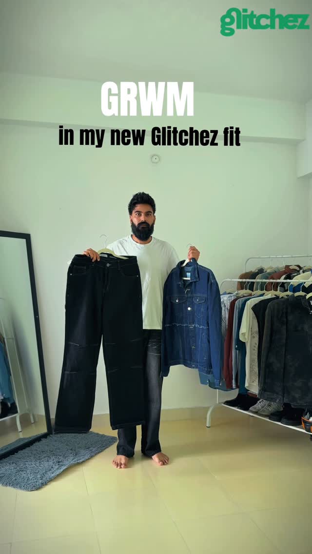 Instagram post by @vishal_porwal for Be Glitchez. Caption reads: Comment for link👇🏻 Glitchez denim fit for the....