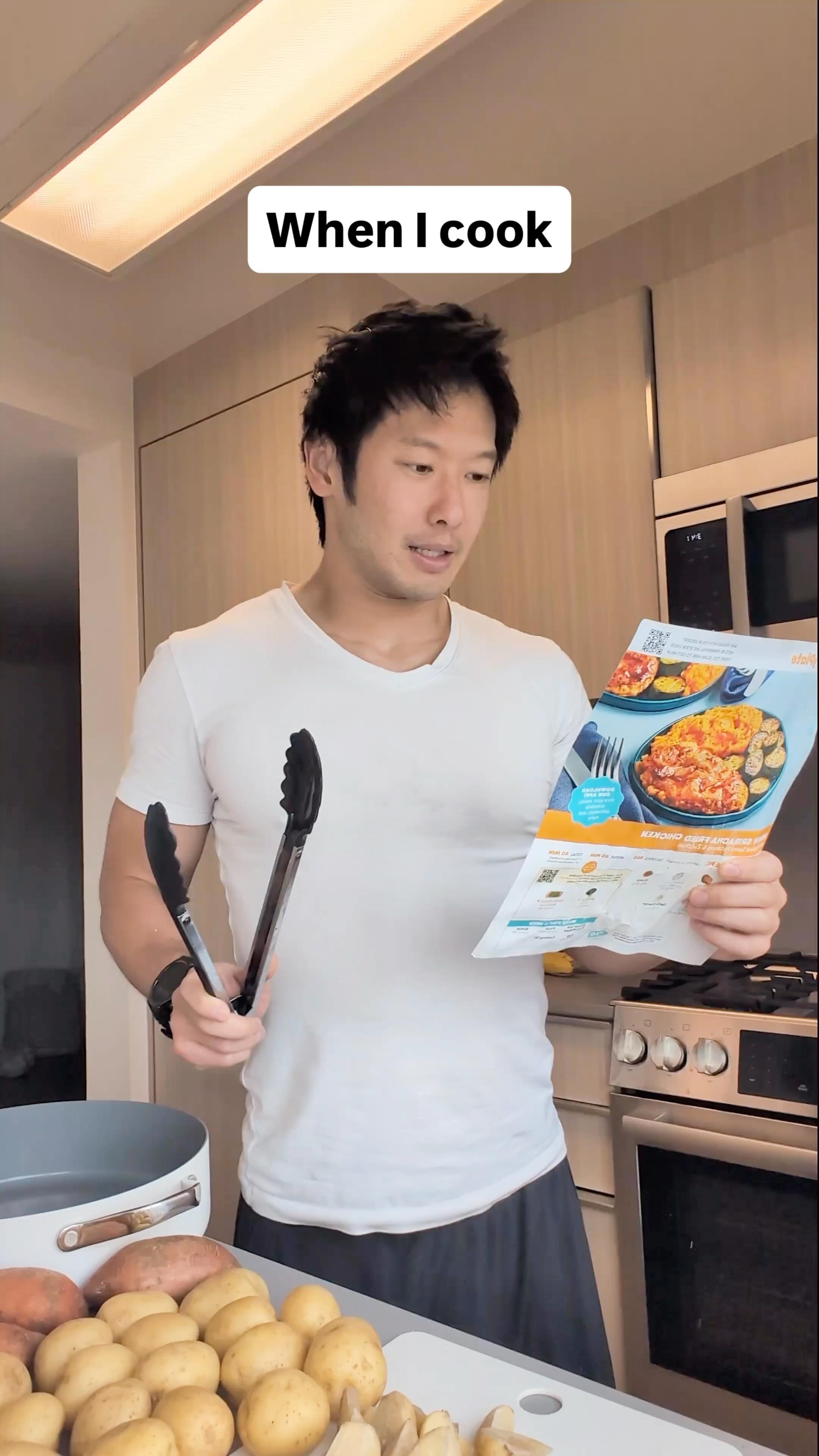 Instagram post by @mikejiang8 for EveryPlate. Caption reads: These potatos were undercooked and I can’t figure....