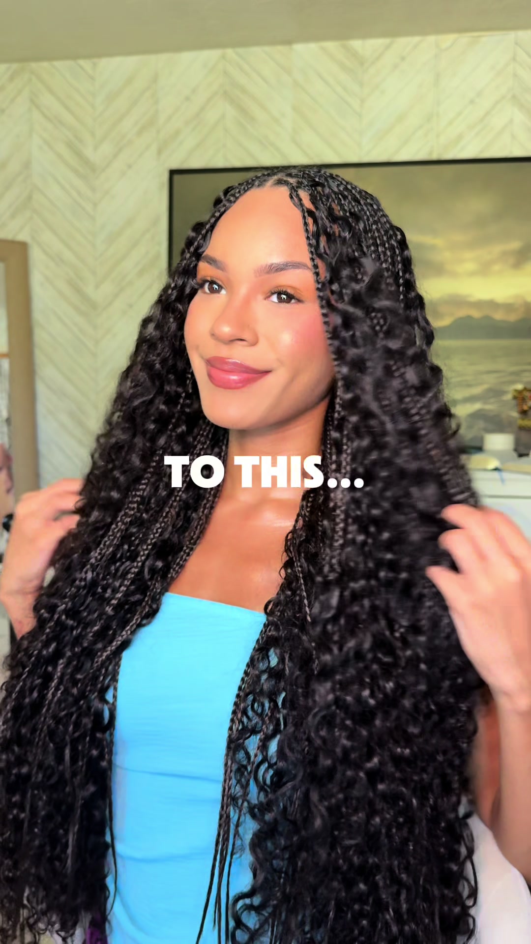 TikTok post by @arianacossie for ISEE Hair. Caption reads: [...] hair is everything so easy to do!!🩵....
