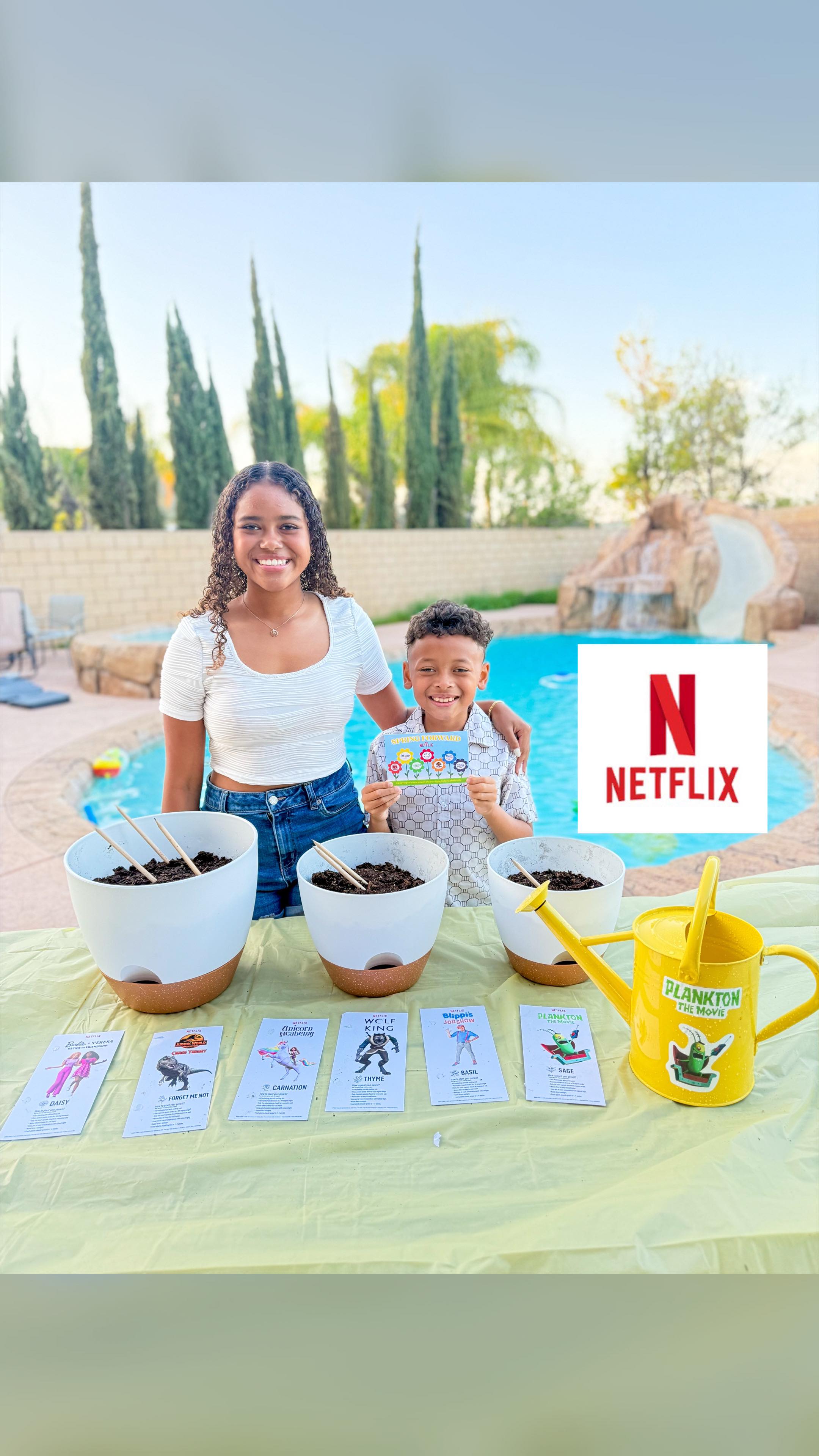 Instagram post by @mrs_williamzz for Netflix Family. Caption reads: 🌼 SPRINGING FORWARD 🌼 with @netflixfamily by....