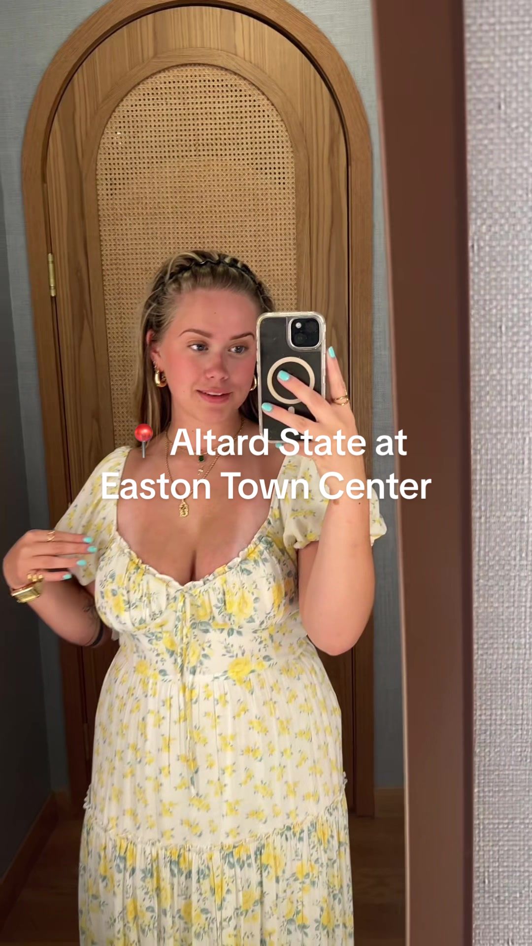 TikTok post by @thatnailgirljaeda for Altar'd State. Caption reads: thank you for having me 🩷🙌🏻@Altar’d State go....