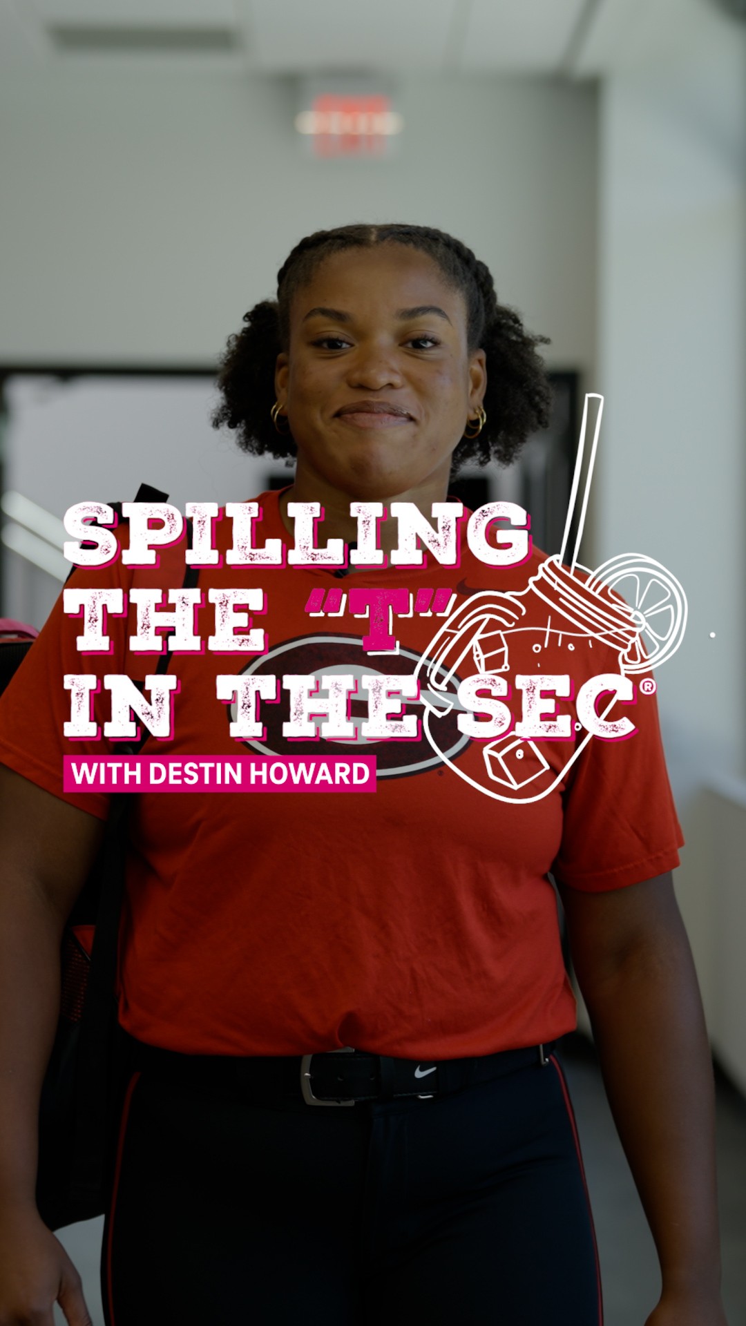 Instagram post by @destinhoward_ for T-Mobile. Caption reads: @UGASoftball’s Destin Howard answers all of the....