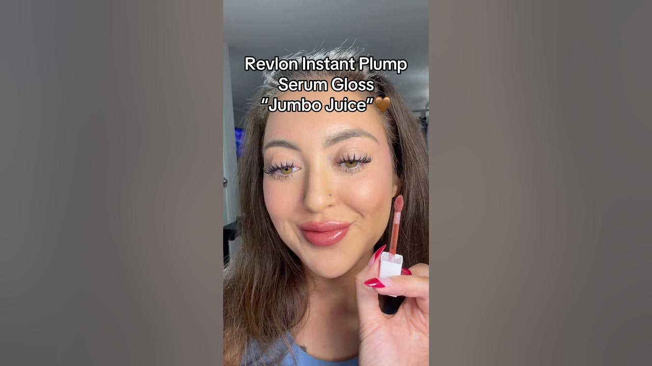 YouTube post by @KelseyAlfred for Revlon. Caption reads: 💋 Lip swatch of Revlon PhotoReady Instant Plump....