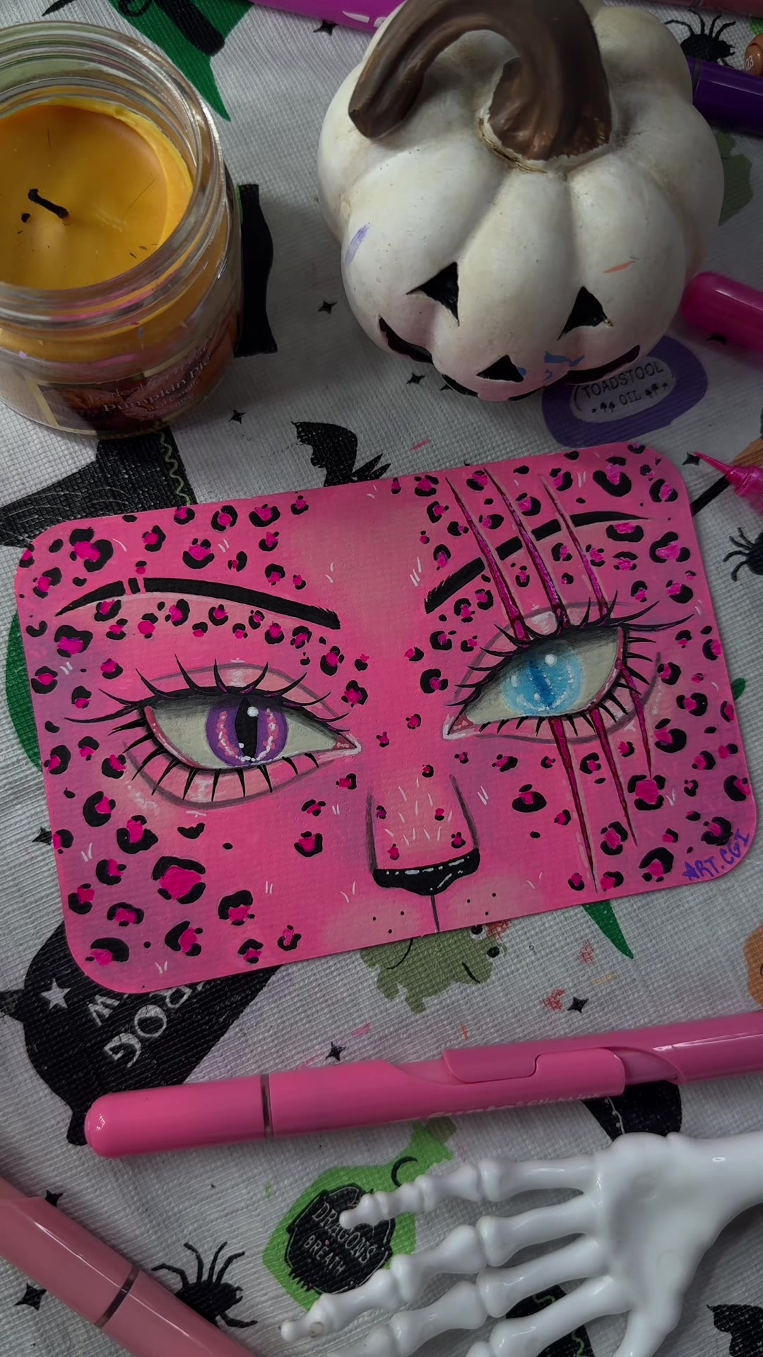 TikTok post by @art.cgi for FuntoArt. Caption reads: [...] @Funto Art Click Link Acrylic Markers!....