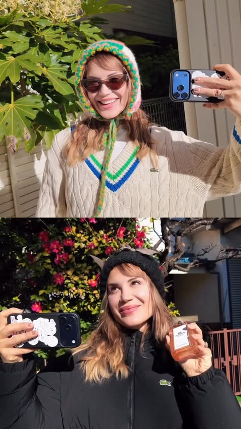 Instagram post by @selenozyuurt for Lacoste. Caption reads: bugün Lacoste Original ile mood: rahat & cool 😎🐊....