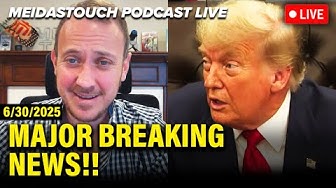 YouTube post by @MeidasTouch for reMarkable. Caption reads: LIVE: MeidasTouch RESPONDS to MAJOR Breaking News....