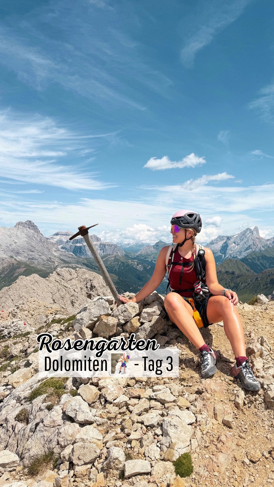 Instagram post by @bouncing_betti for SALEWA. Caption reads: Rosengarten Dolomiten - Etappe 3 🧗🏼‍♀️

🔄....