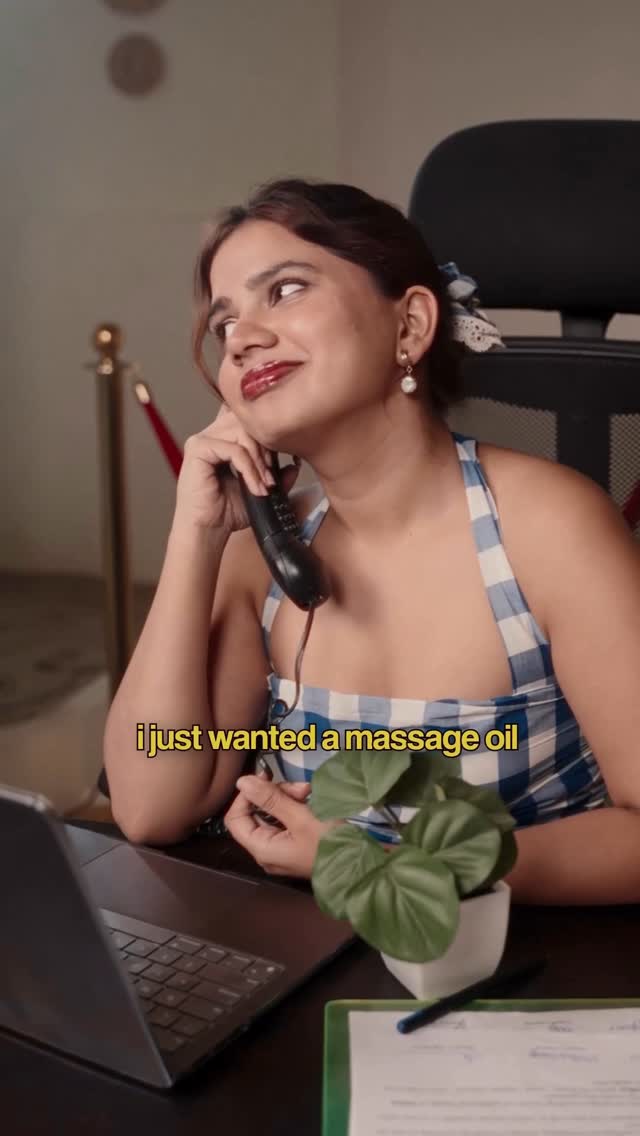 Instagram post by @srishtigargg for Marriott Bonvoy. Caption reads: When you search for ‘massage oil’ and the universe....