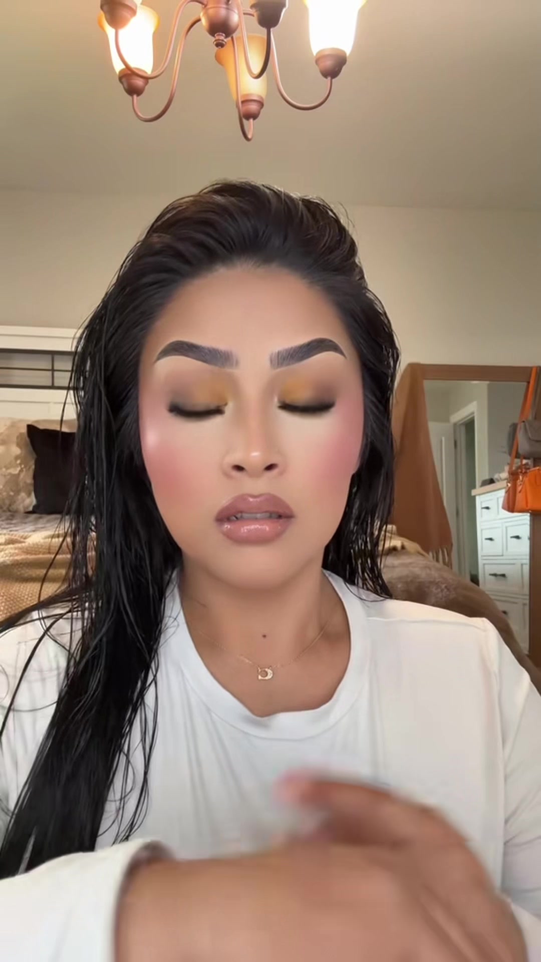 TikTok post by @lady_pinkmakeup1 for FoxyBae Hair. Caption reads: #hairtok #foxybaehair @FoxyBae Hair.