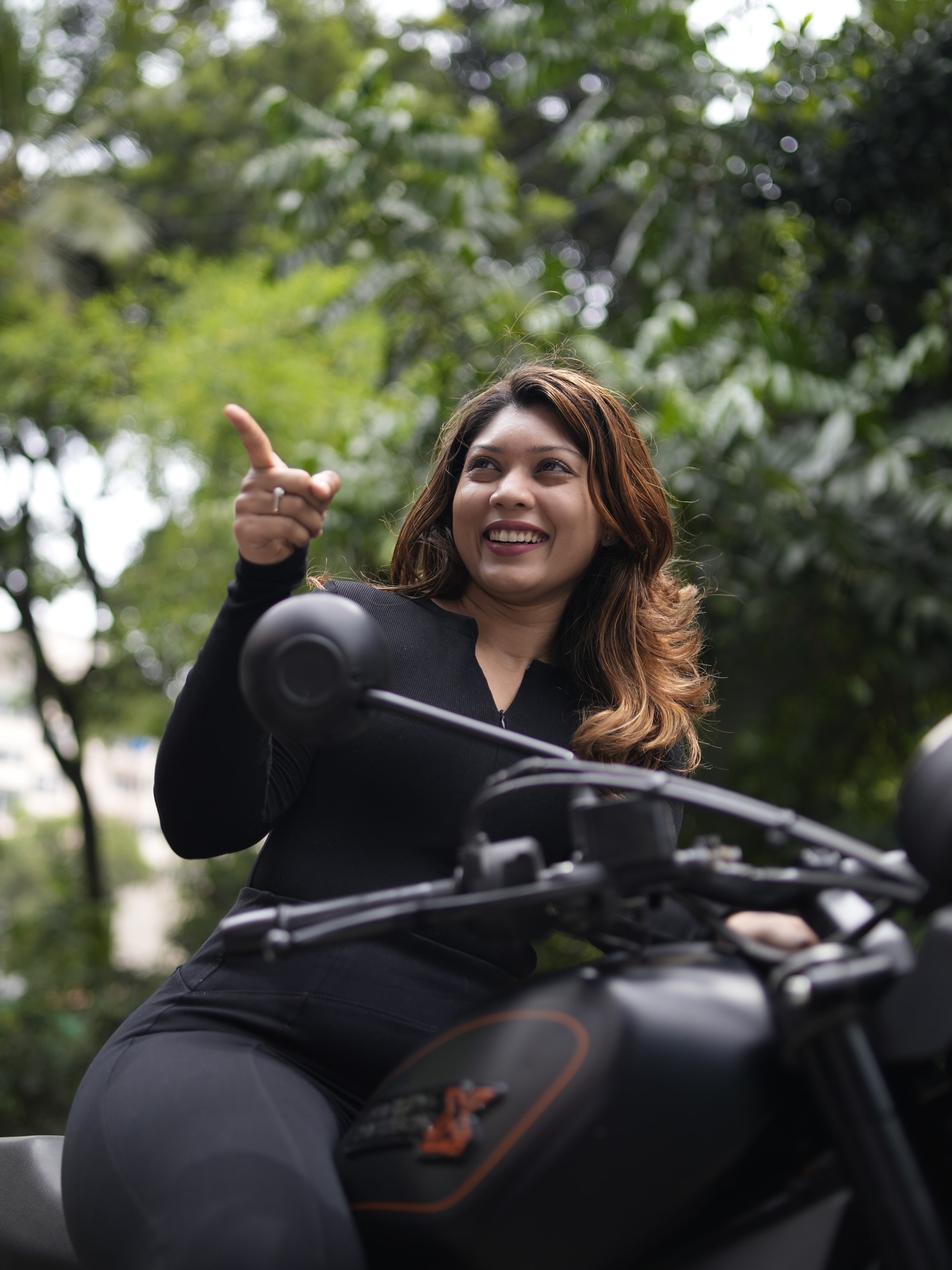 Instagram post by @aishwarya_karkera for Harley-Davidson. Caption reads: From the sound of the engine to the thrill of the....