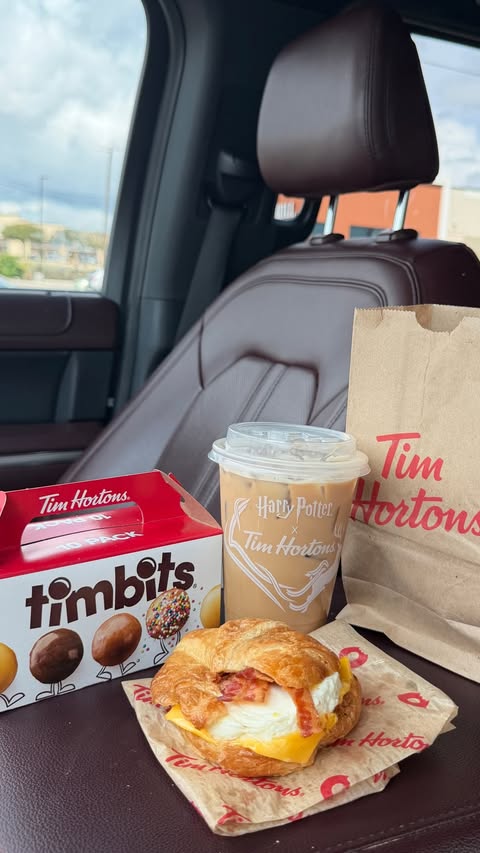 Instagram post by @makaylamclovin for Tim Hortons. Caption reads: #TimHortonsPartner San Antonio, your next coffee....