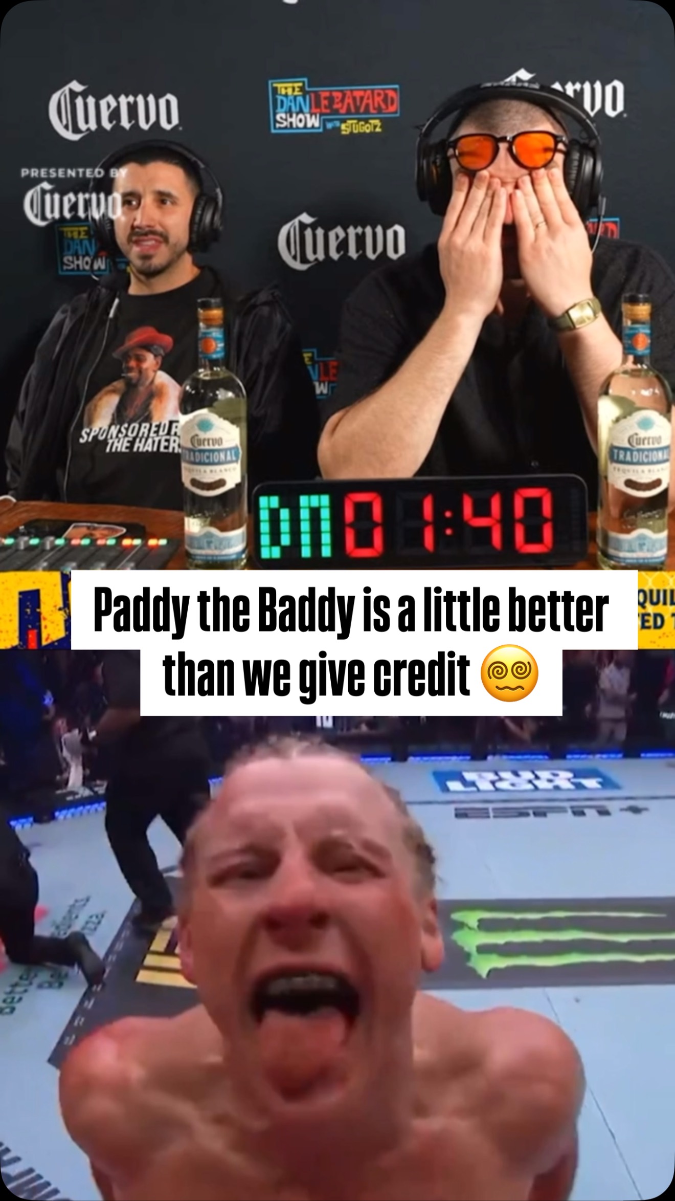 Instagram post by @_lulank for Dan Le Batard Show with Stugotz. Caption reads: “How did we get fooled again?” Paddy Pimblett....