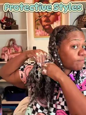TikTok post by @nurseleenp for Kaleidoscope Hair Products. Caption reads: [...] and a protective styles with....