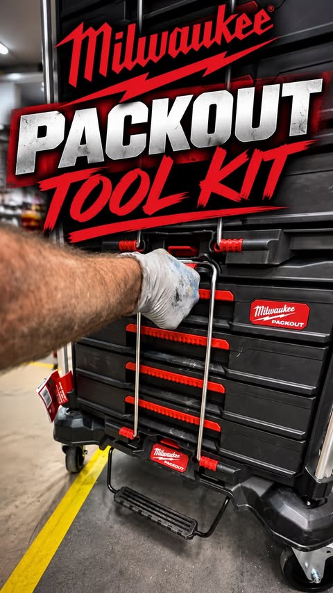 Instagram post by @damageundone for Milwaukee Tool. Caption reads: [...] MECHANICS PACKOUT HAND TOOL SET from....