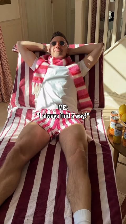 Instagram post by @brightbazaar for Sanpellegrino. Caption reads: Think you can’t sunbathe in winter? Think again!....