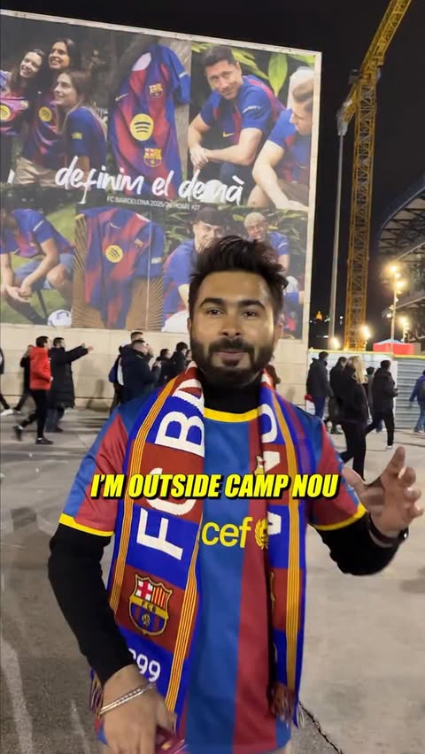 Instagram post by @_talkfootballhd_ for Topps. Caption reads: My Camp Nou, My Players and My Topps Cards. What a....