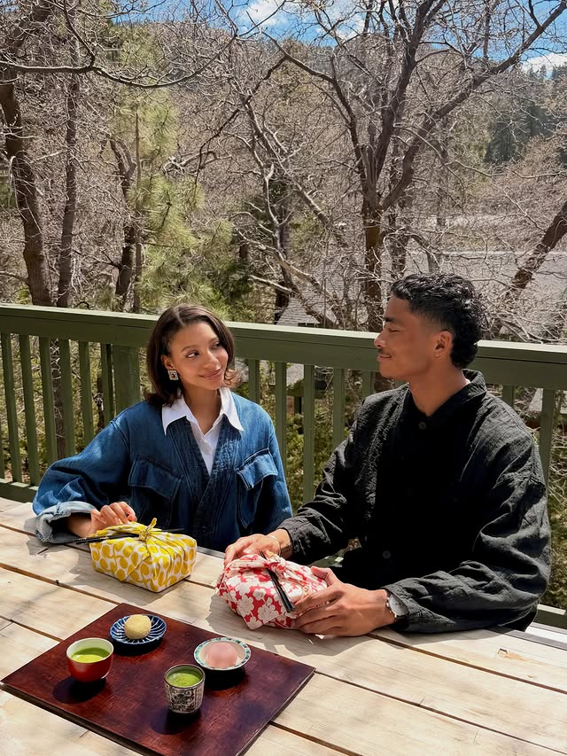 Instagram post by @ojicha.n for Airbnb. Caption reads: Food, Tea, and Nature with @airbnb #airbnbpartner.