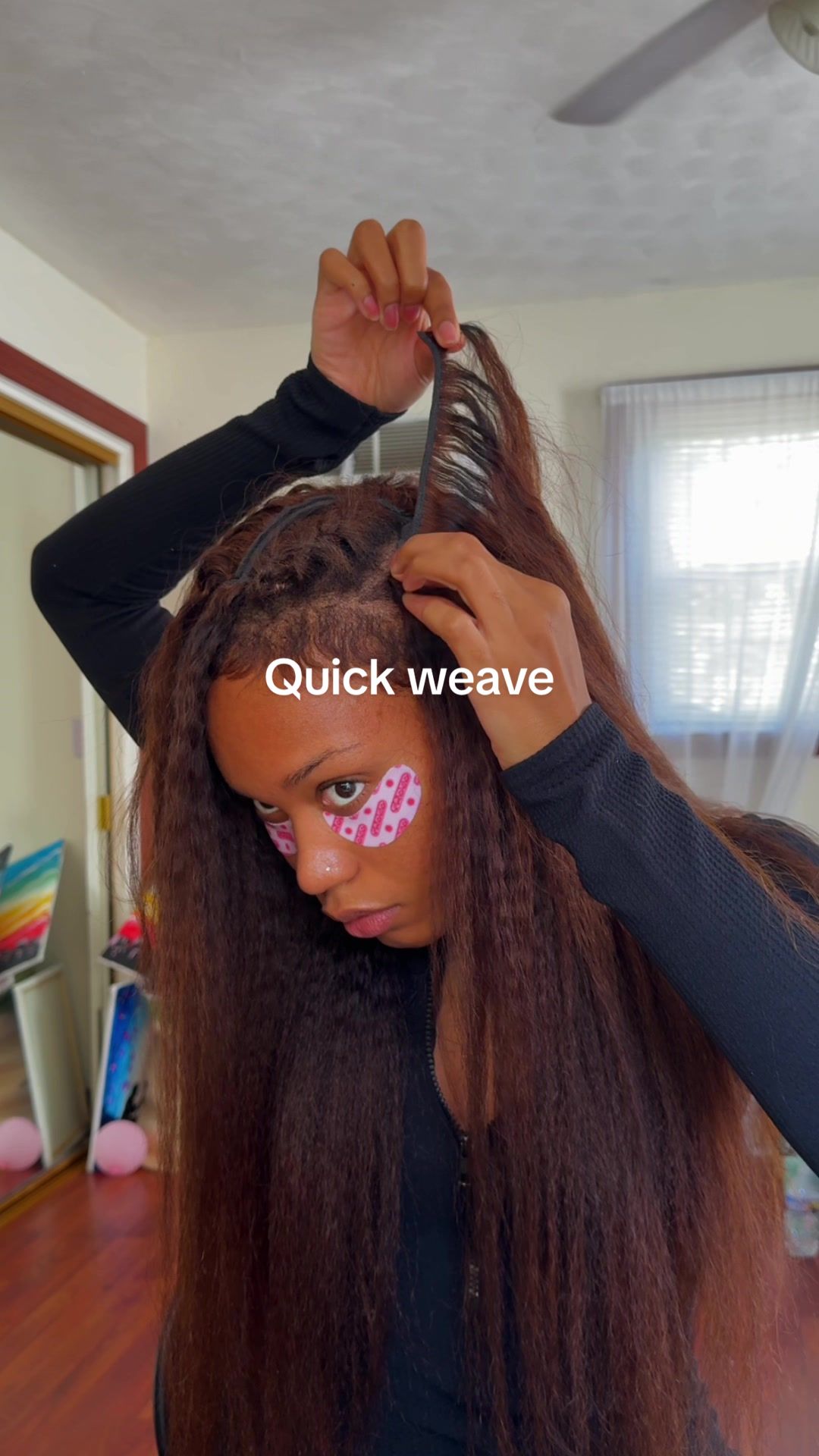 TikTok post by @rayanniaaa for Curlyme. Caption reads: Sooo tea💕 @CurlyMe Hair #kinkystraightbundles....