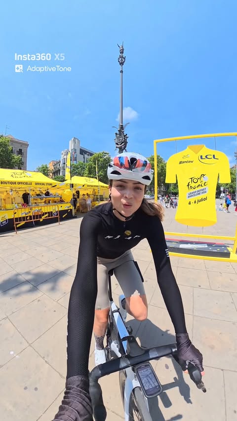 Instagram post by @sherry.cycling for Insta360. Caption reads: [...] be capturing all the action with the....