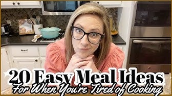 YouTube post by @SeeMindyMom for The Kitchn. Caption reads: 20 MEAL IDEAS FOR WHEN YOU'RE TIRED OF COOKING //....