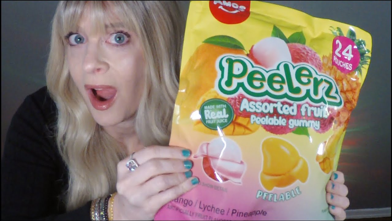 YouTube post by @MyASMRAddiction for Amos Sweets. Caption reads: [...] Candy at Five Below & ....