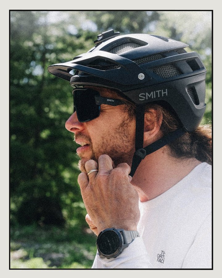 Instagram post by @t_brower for SMITH Optics. Caption reads: [...] in the forests of Central Oregon....