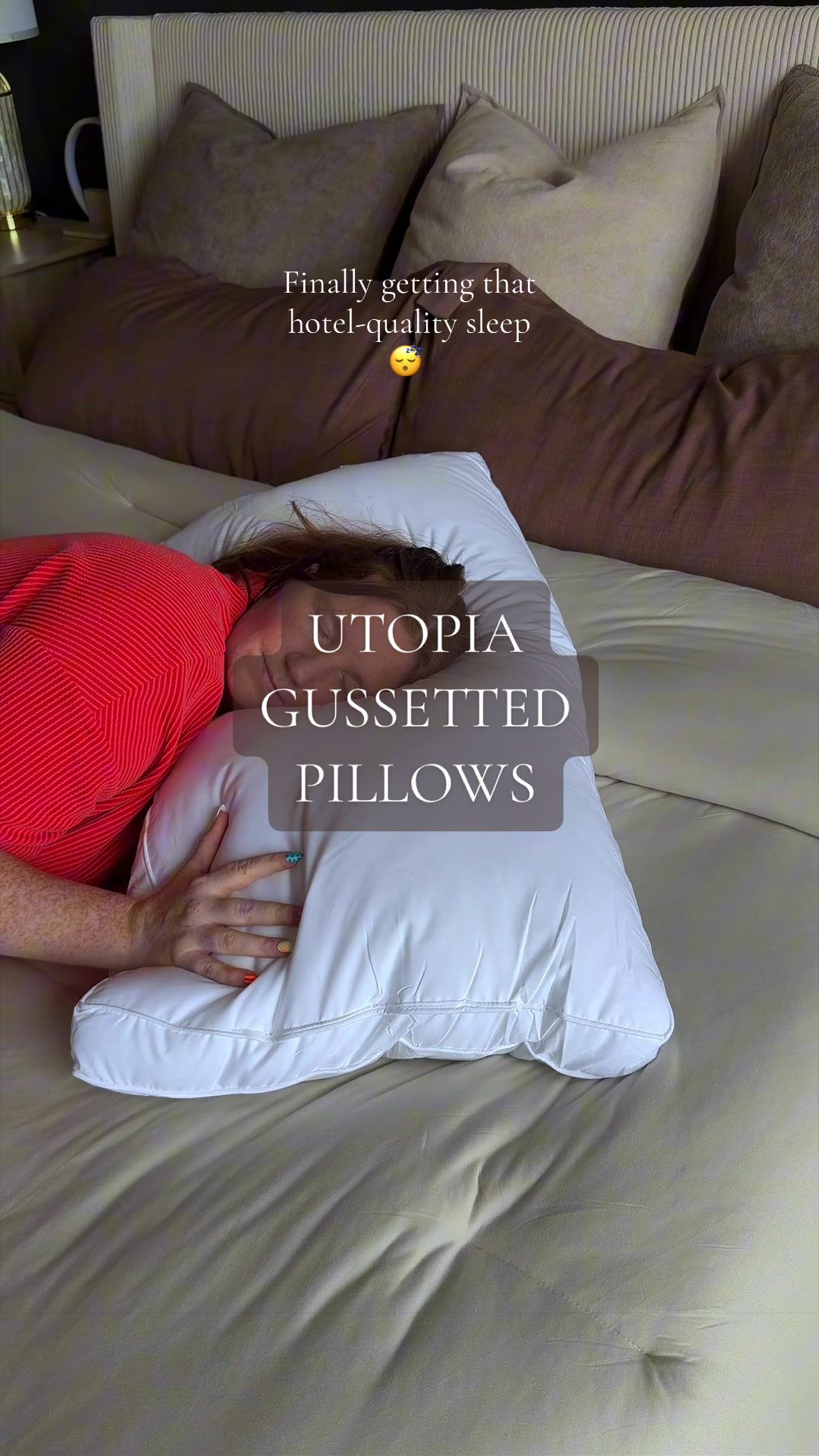 TikTok post by @shop.lex.finds for Utopia Deals. Caption reads: Anyone else get their best sleep in a hotel???....