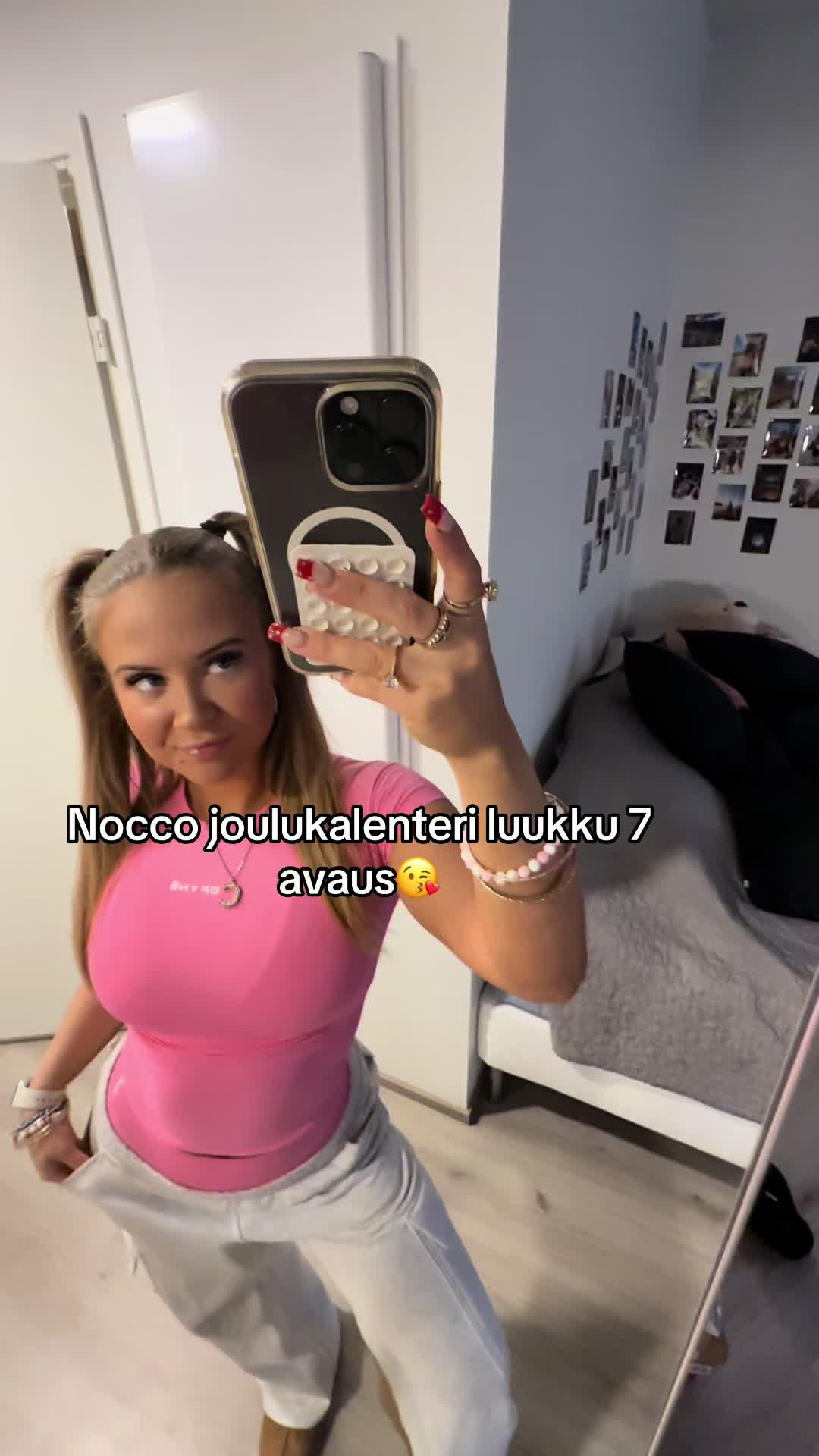 TikTok post by @christinabackmann for Nocco. Caption reads: @NOCCO Finland •mainos/tuote saatu• #suomitiktok....