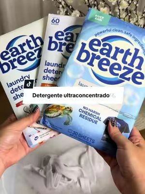 TikTok post by @raumy3 for Earth Breeze. Caption reads: #earthbreezelaundrysheets [...].